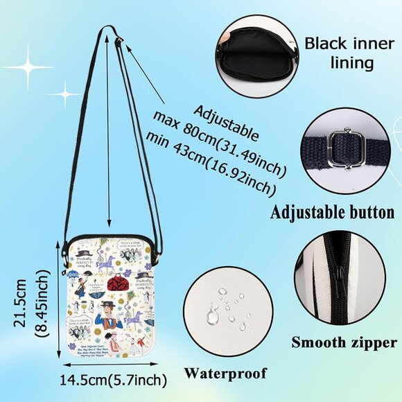 Durable Mary Poppins Crossbody Bag - Spacious, Stylish & Ideal for Travel - Picture 2 of 7